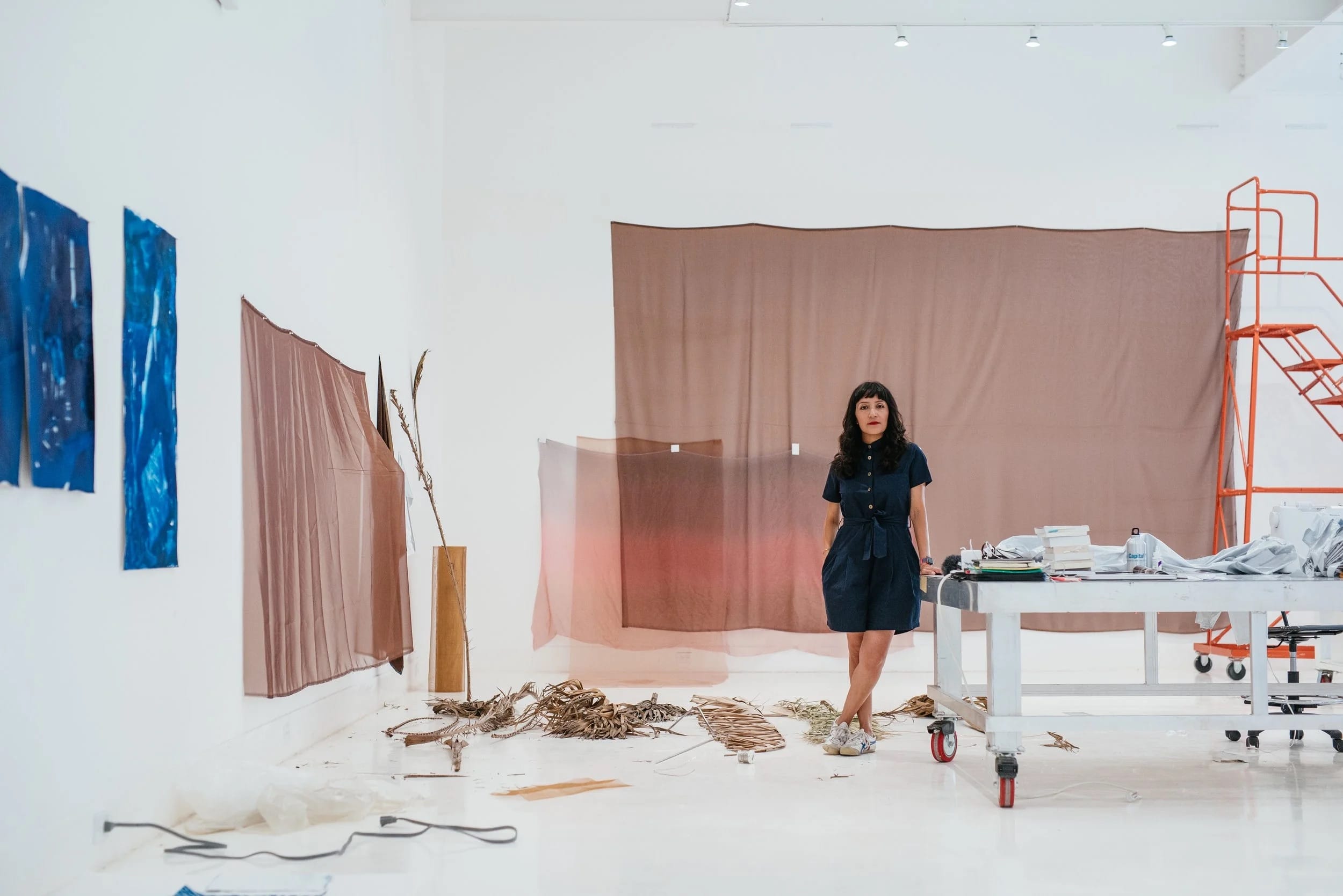 the artist in her studio