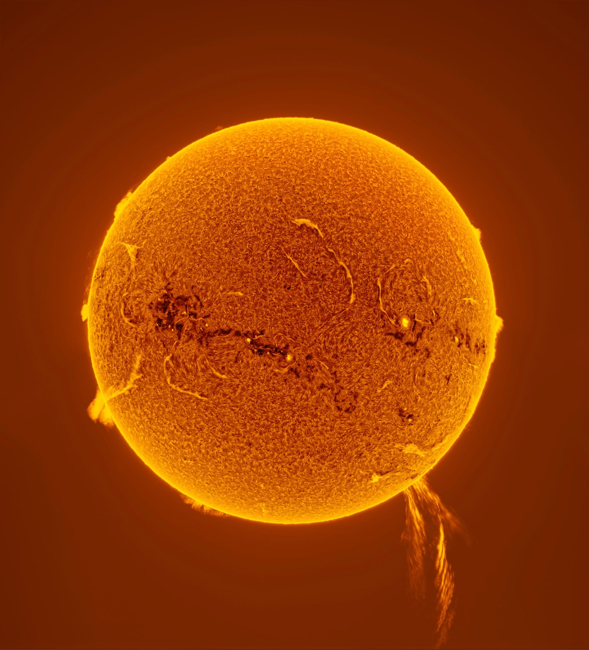 a photo of a solar prominence eruption on the Sun